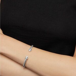 David Yurman Silver, Pearl and Diamond Cable Bracelet